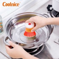 China factory  Multipurpose Kitchen cleaning brush  Soap Dispensing Palm Brushes for pan pot  dish bowl