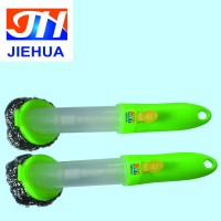 Strong cleaning flat stainless steel wire brushes with plastic handle